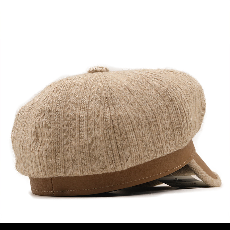 280g Weight Housewarming, Anniversary, Business, Wedding, Birthday, Festival Occasion Cotton Material Solid Color Pattern Women'S Gender Basic Style Pu Leather Fabric Octagonal Hat Wholesale Nihaojewelry 8