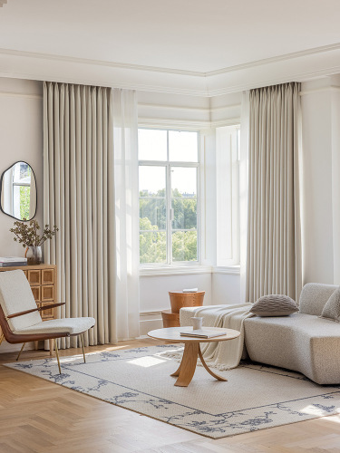 Sheer curtain finished cream velvet Shaoxing Keqiao modern minimalist full blackout sunshade heat insulation milk tea fabric