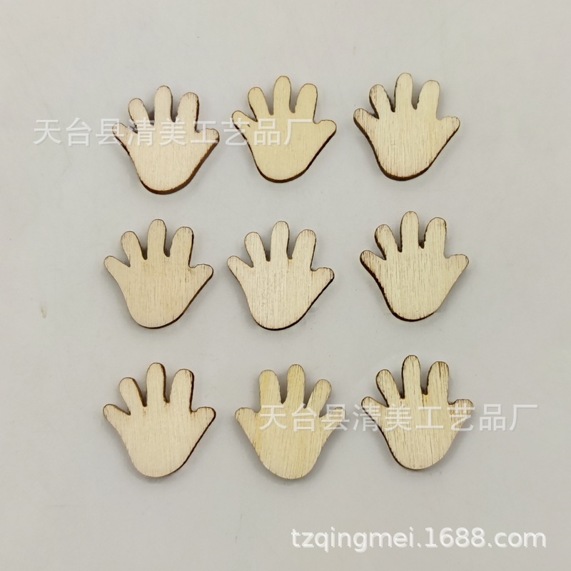 20mm forma de Palma natural accesorios de madera DIY de madera botones decorativos 100 unids/bolsa