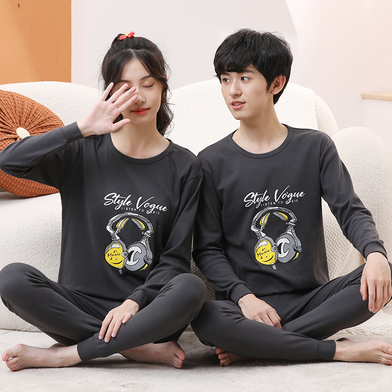 Bzj pantalones de otoño - auriculares grises oscuros de cuello redondo