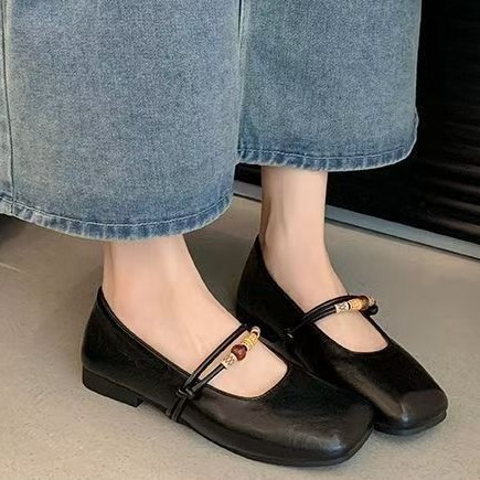 2026 nuevo estilo francés de verano de moda multicolor, zapatos de cuero perezosos de un solo pie de moda de Mary Jane