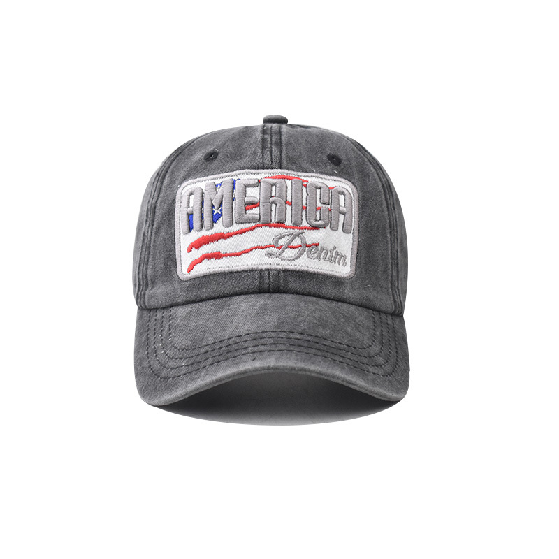 Bandera de algodón transfronteriza gorra de béisbol lavada América gorra de béisbol bordada Comercio exterior Día DE LA Independencia de Europa y América gorra enarbolada