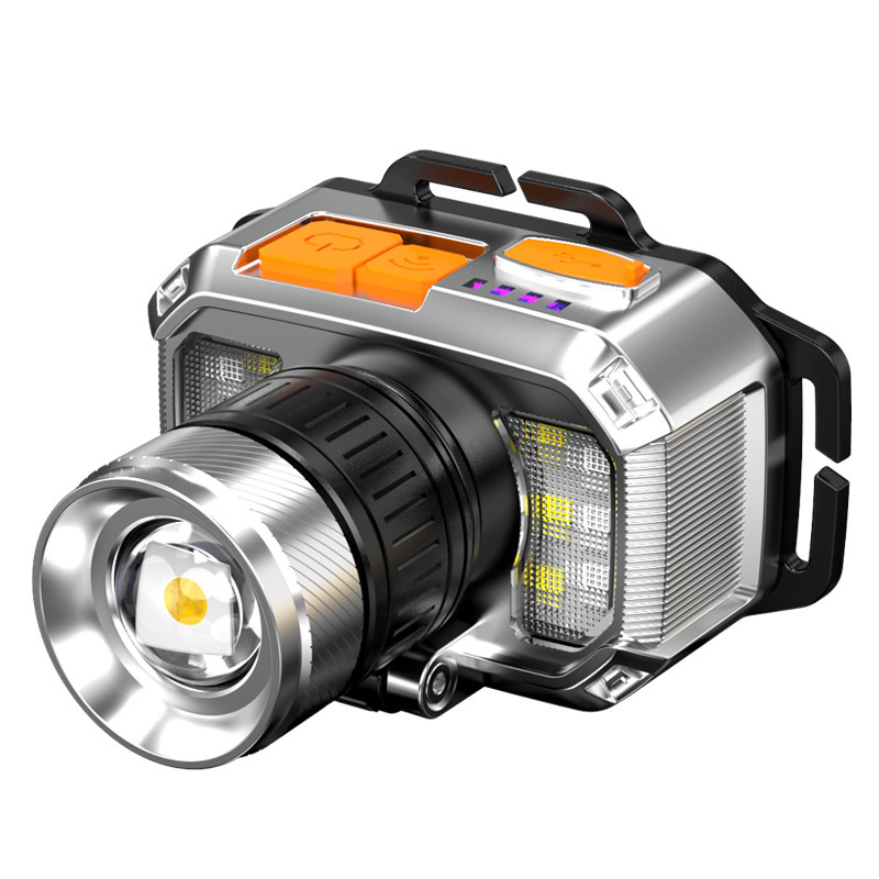 Luz láser blanca luz intensa inducción faro LED linterna doméstica usuario exterior zoom de largo alcance pesca nocturna luz de minería de cabeza super brillante