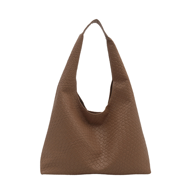 2024 nuevo estilo simple retro de gran capacidad brazaleta bolso de mujer Chaoseng invierno monocolor bolso de hombro