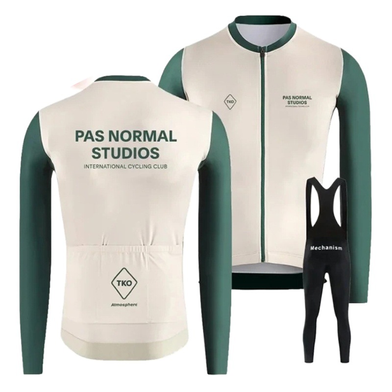 Cross-border exclusive for winter PAS cycling clothing bicycle fleece-lined warm long sleeve fleece bib pants loop equipment