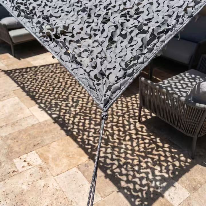 Foreign trade cross-border triangular camouflage net, special-shaped camouflage net, sun-shading decorative beige camouflage net