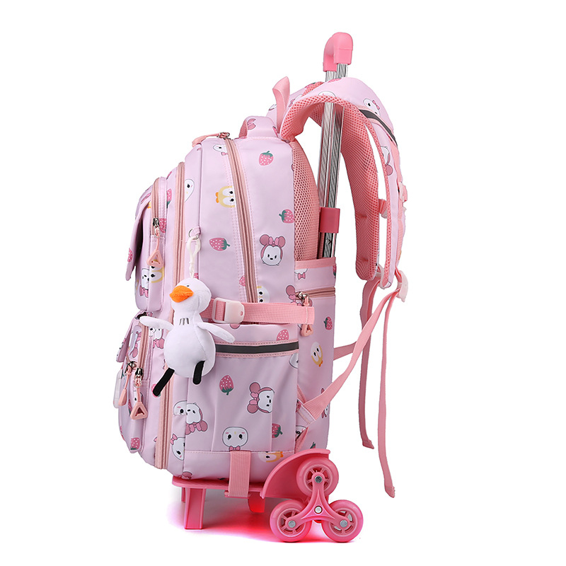 2022 nuevo grado 3-6 escuela primaria mochila de las niñas color de contraste cielo estrellado impresión mochila de la carretilla de los hombres