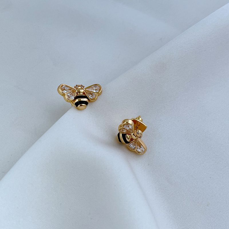 Casual Bee Copper Plating Zircon Women's Earrings Necklace display picture 26