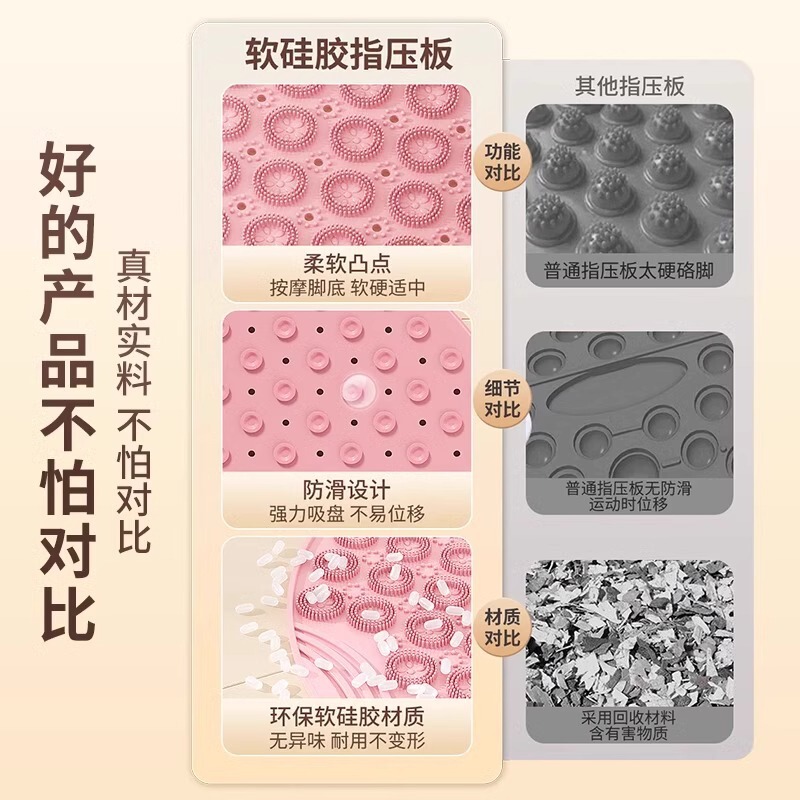 圆形指压板运动足底按摩垫超慢跑成人原地通经络脚踩款软硅胶家用|undefined