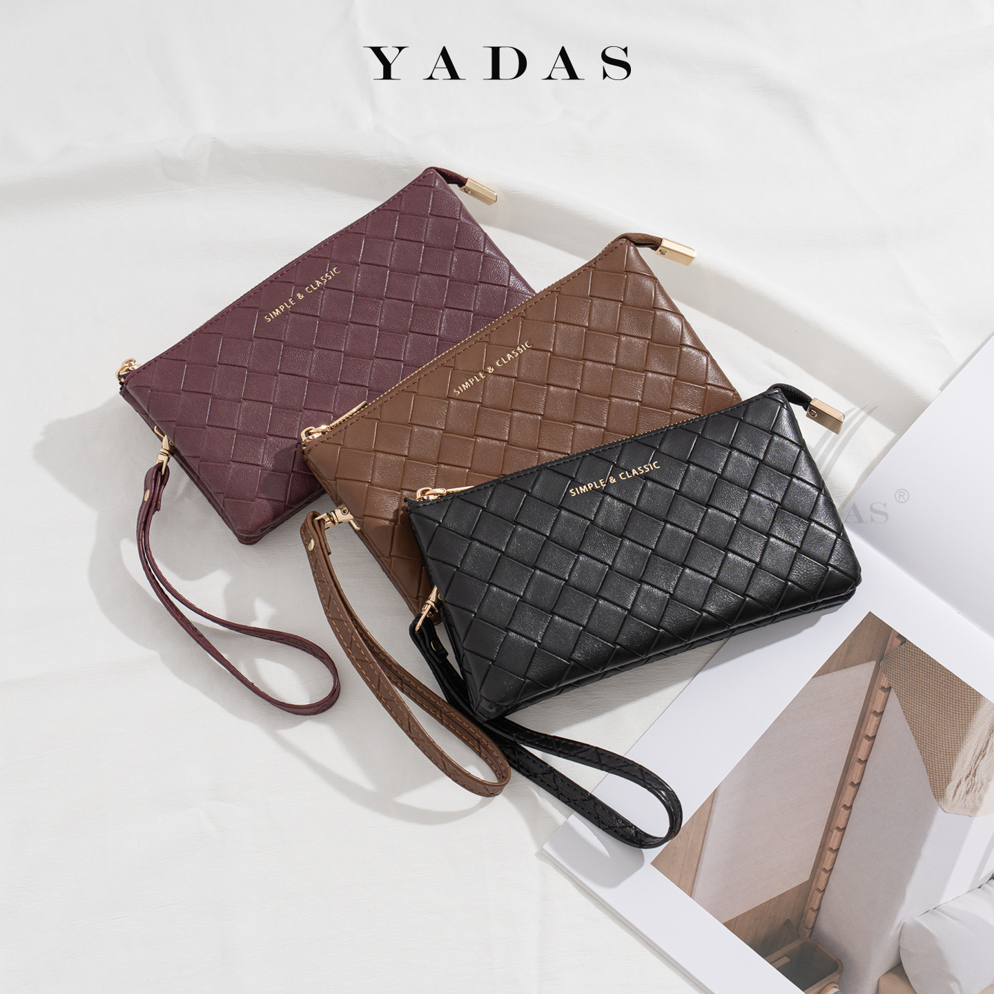 YADAS bolso de pulsera de color sólido diamante nuevo bolso de moda de mujer simple bolso de moda bolso de teléfono móvil