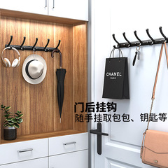 門後衣帽掛鈎太空鋁免打孔浴室掛鈎臥室收納掛衣架掛鈎牆壁掛衣鈎