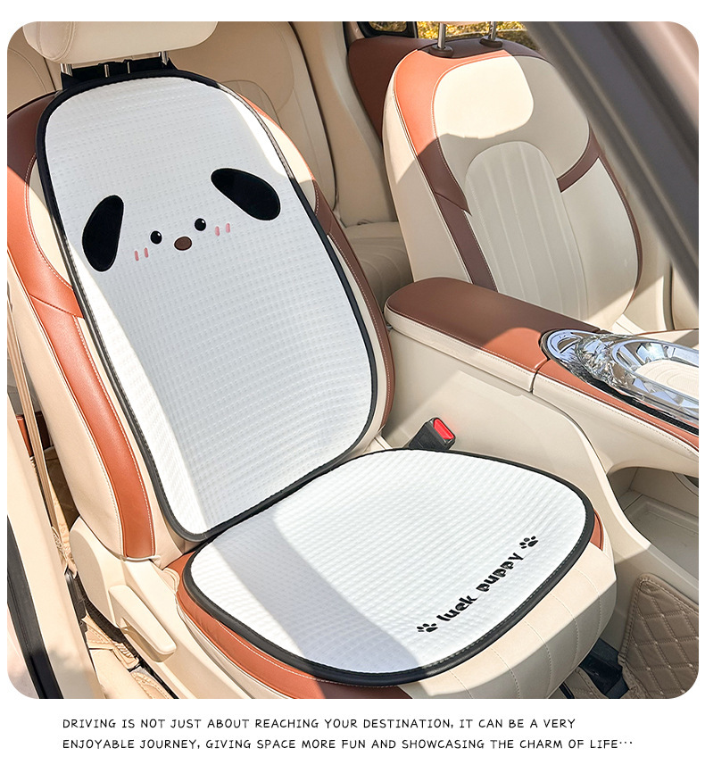 Cute Puppy Car Lumbar Support Ice Silk Breathable and Comfortable Car Seat Cushion Lumbar Pillow Universal Car Lumbar Support for All Seasons