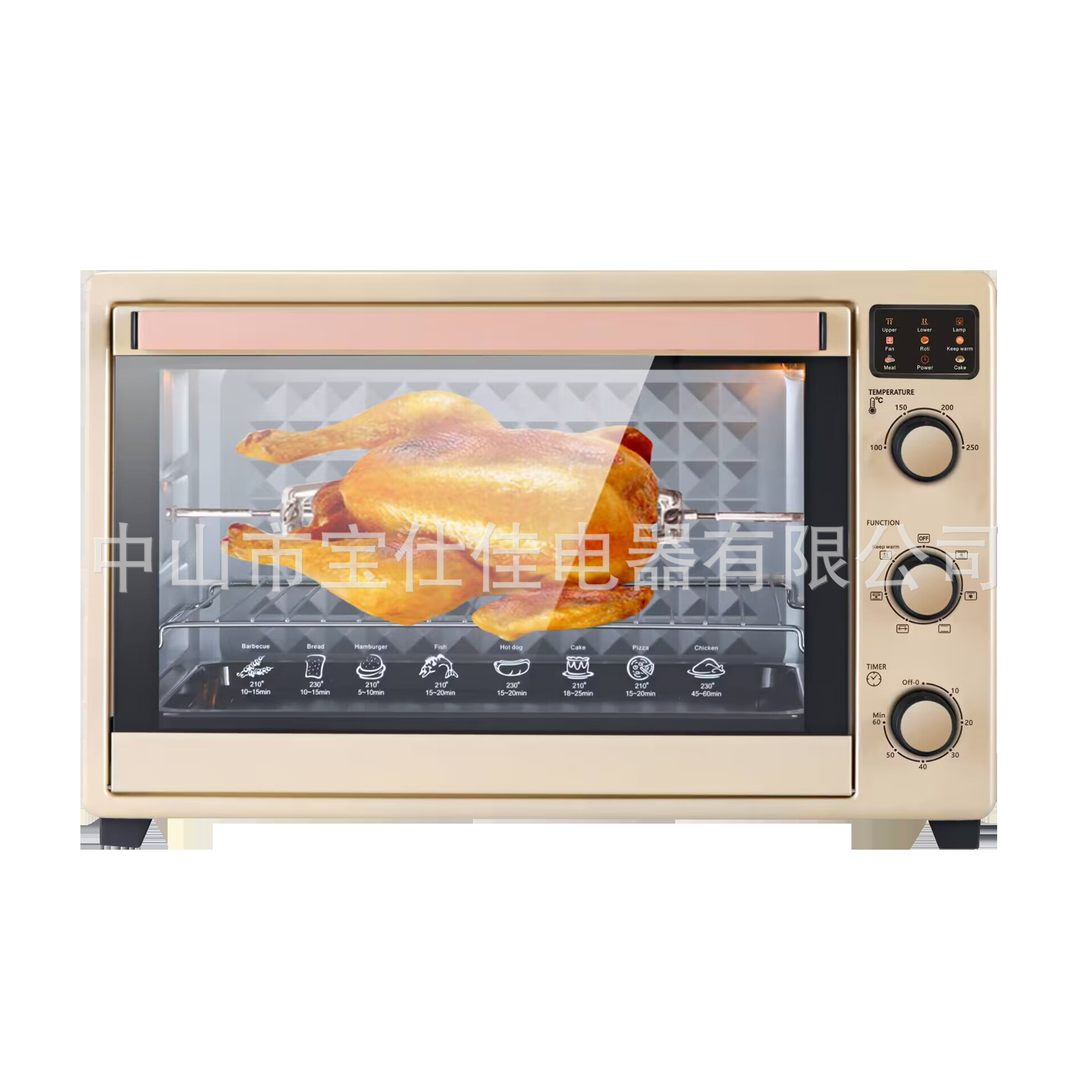 Oven Factory Customized 60L-70L Multifunctional Household Electric Oven with Window Turning Fork Hot Air Oem Export Exclusive