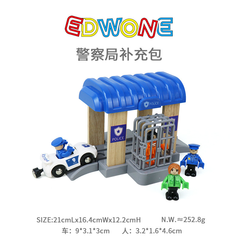 EDWON Wooden Track Matching Police Station suit Car Wash Room suit City Scene Magnetic Train Toy EDWON Wooden Track Matching Police Station suit Car Wash Room suit City Scene Magnetic Train Toy