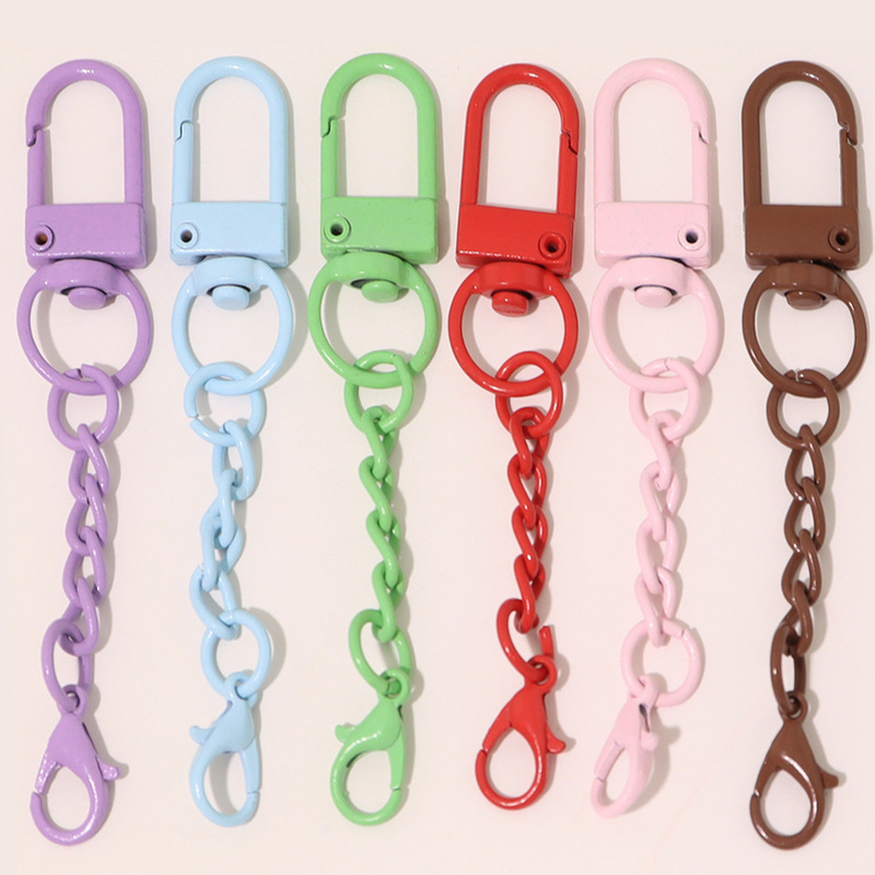 Macaron-Colored Rotating Open-Clasp Metal Lobster Clasp Keychain Pendant Doll Bag DIY Accessory Parts Macaron-Colored Rotating Open-Clasp Metal Lobster Clasp Keychain Pendant Doll Bag DIY Accessory Parts