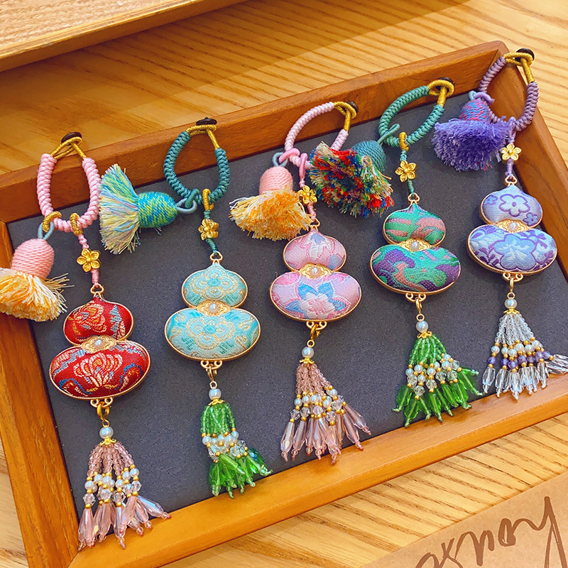 【成品】非遗宋锦葫芦挂件流苏钥匙扣包包配饰车载挂件寺庙同款|undefined