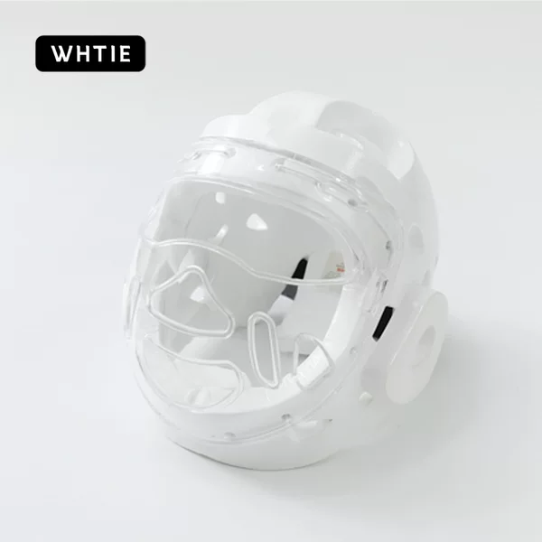 Taekwondo Full-Face Helmet for Children and Adults, Karate Head Protection with String, One-Piece Molded Taekwondo Protective Gear