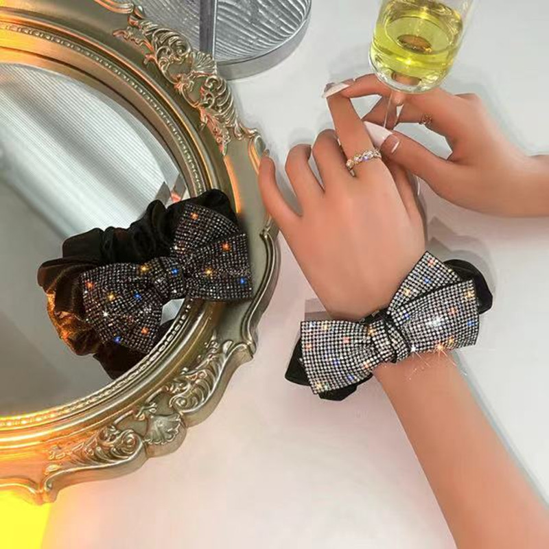 Gomilla para pelo con lazo y strass elegante para mujer_voghion.com