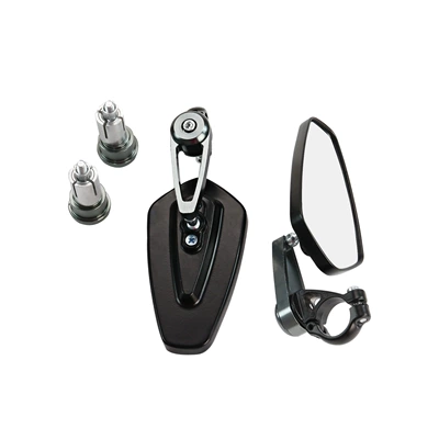 modified retro handlebar mirror | Motorcycle rearview mirror - own-mirror-gray-white-glass