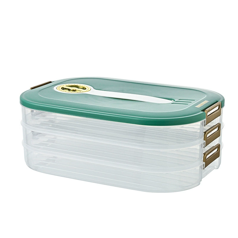 Multi-layer Dumpling Storage Box, Large Capacity with Timer, Portable Refrigerator-safe (1–4 Layers)