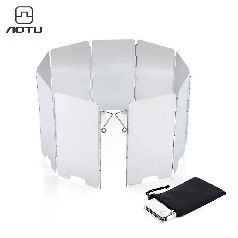 Наружная походная плита Складная печь с ветровым стеклом из 9 предметов с защелкой без синей пленки AT6368-1