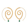 Round spiral, retro earrings with gears heart shaped, European style, wholesale