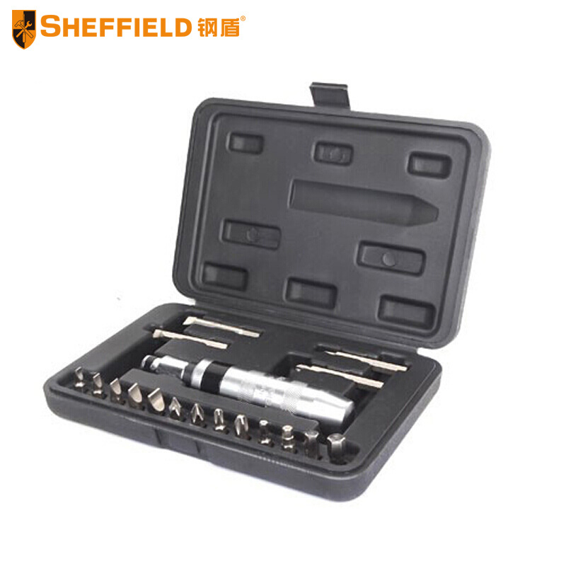 钢盾S058401 18件套冲击螺丝批螺丝刀起子改锥组套缝纫机手动套装