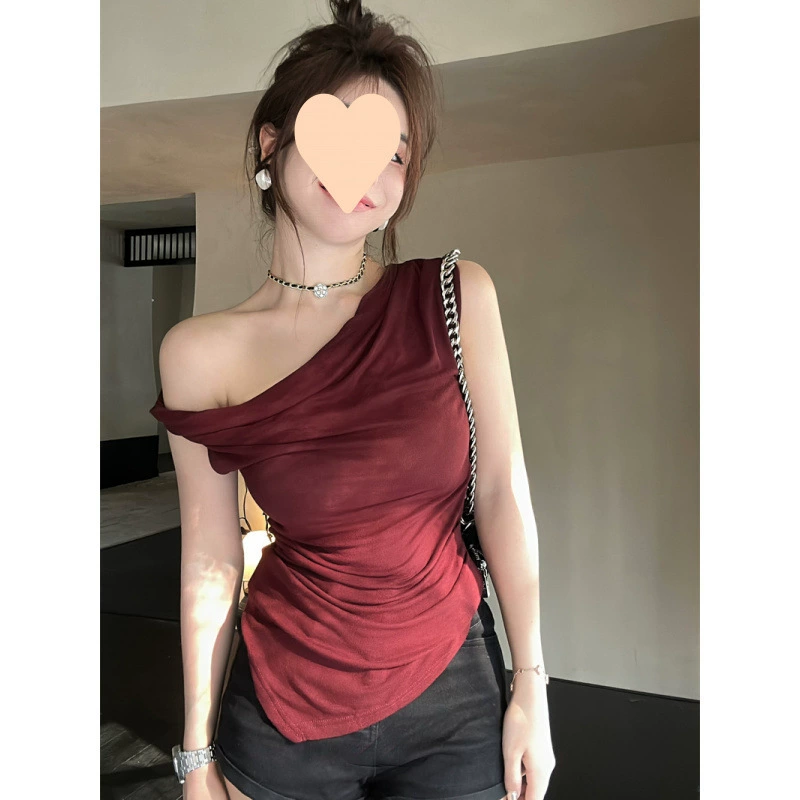 Летний новый стиль, нежный и универсальный женский жилет с откидным воротником, дизайн для похудения талии, универсальный и элегантный топ без рукавов.