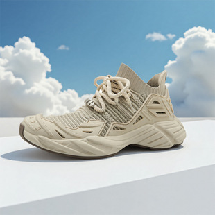 2025 summer flying mesh shoes breathable lightweight foot thick sole sneakers outdoor casual hiking shoes men's soft sole