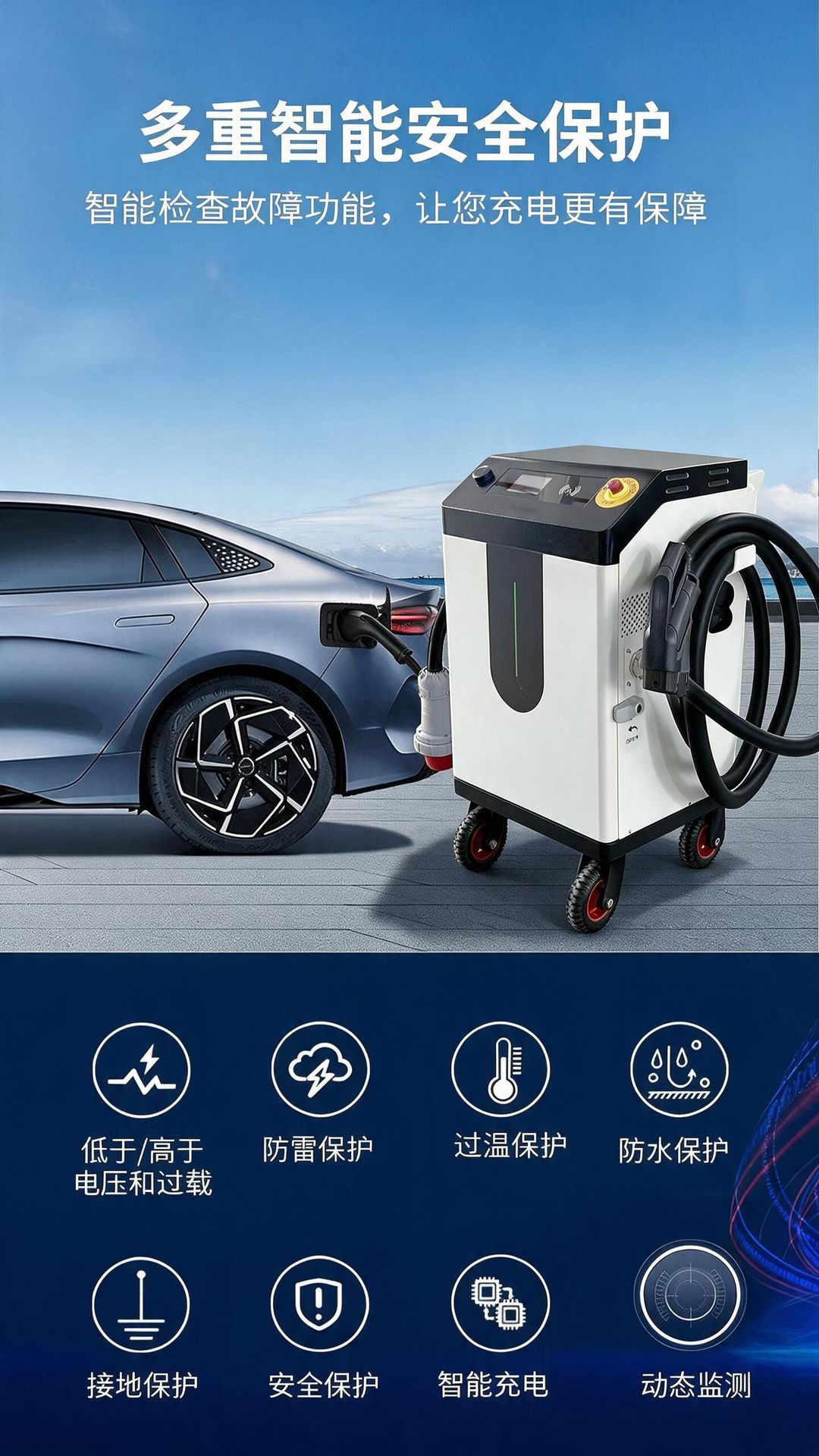 European Standard Portable Dc Mobile Charging Station 30/80Kw New Energy Outdoor Car Charging Equipment