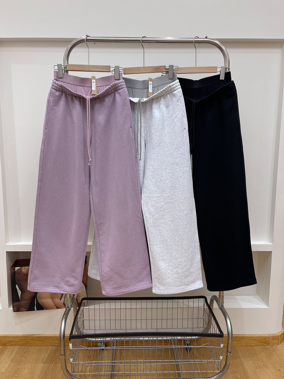 Skims Women's Casual Fashion Double-Waist Sweatpants Kardashian Straight-Leg Pants Slimming Versatile Stylish Long Pants