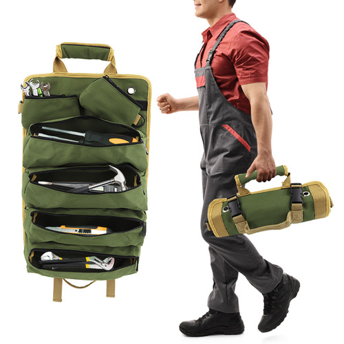 Rolling Hardware Tool Kit, Garden-style Electrician Woodworking Storage Bag, Multifunctional Car Suspension Storage Bag