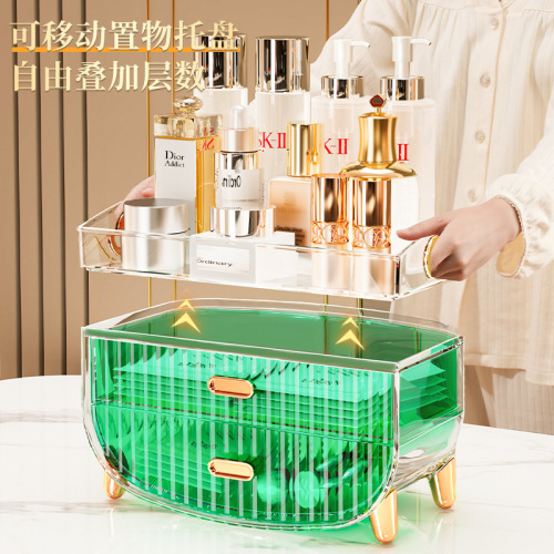 Skin care product lipstick storage rack desktop jewelry storage box wholesale drawer type transparent dustproof cosmetics storage box
