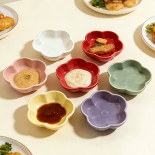 哇噢ins奶油风创意碟子家用火锅蘸料碟小菜咸菜醋盘陶瓷味碟批发