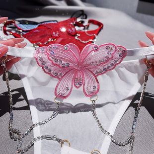""""Love""""" |   French Butterfly Passion Embroidery Female Erotic Underwear High-End Mesh Light Luxury Chain Sexy Women