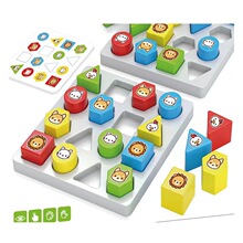 跨境益智玩具儿童早教积木几何数字形状颜色认知幼儿园拼图板配对