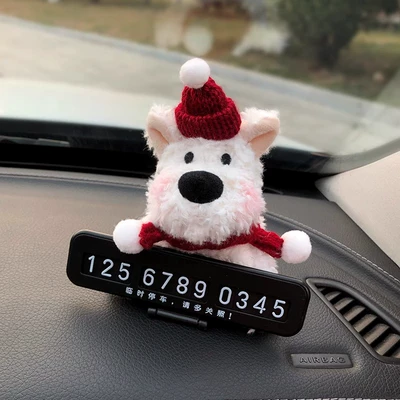 Scribbled dog car temporary parking plate moving number plate car moving license plate car interior decoration new girl gift