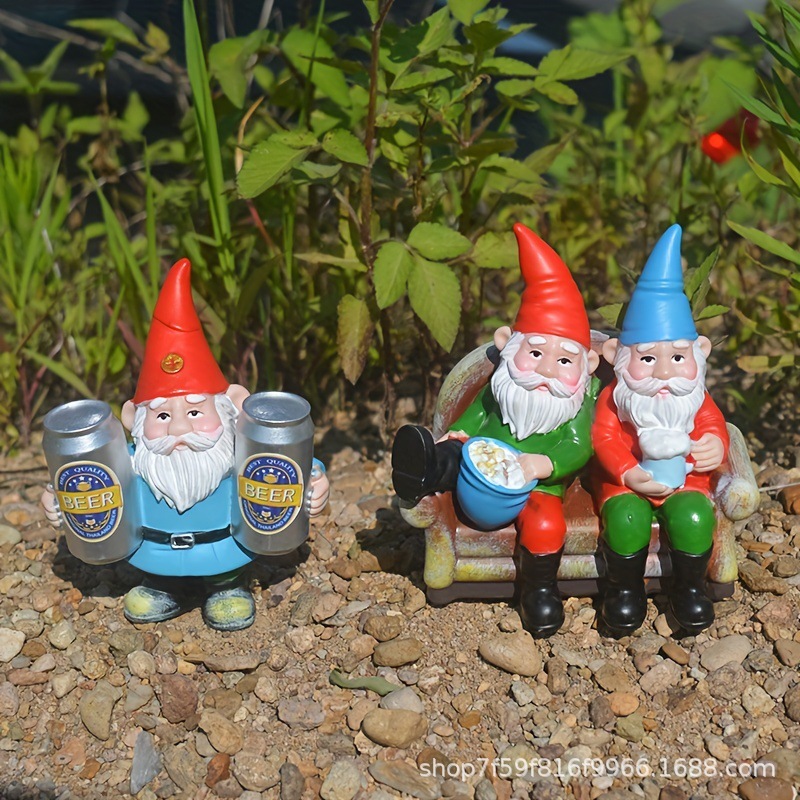 Cross-Border white beard beer elderly ornaments dwarf garden elf sculpture resin crafts decoration ornaments