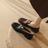 Original ins A small minority~Metal chain Lok Fu shoes 2022 new pattern British style Middle heel Single shoes