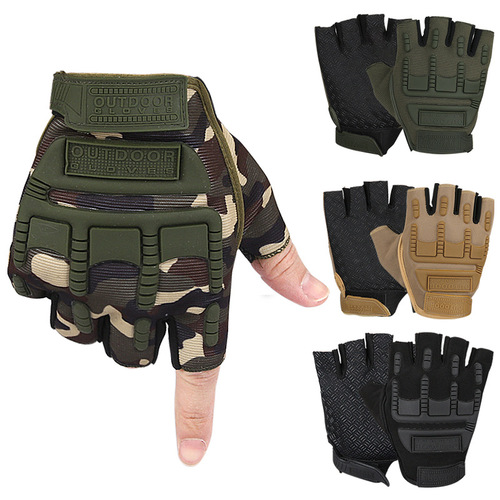 Tactical half-finger gloves for men's freedom soldiers outdoor military fan training non-slip breathable cycling sports half-finger gloves