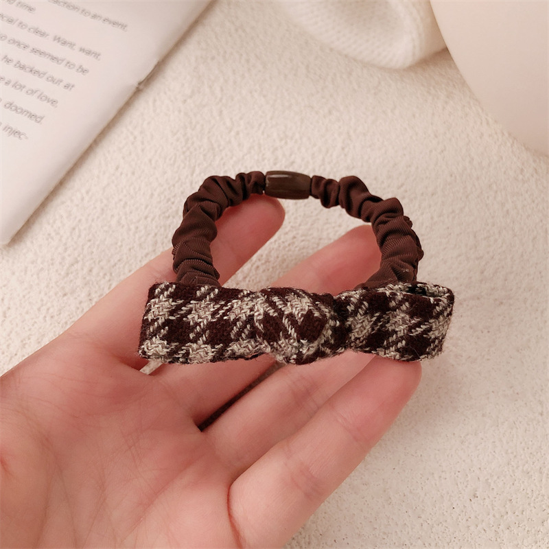 Nuevo arco de cuerda de cabeza de mil pájaros temperamento dulce de mujer anillo de cabello de intestino delgado atado cuerda de cabello de cola de caballo alta correa de correa