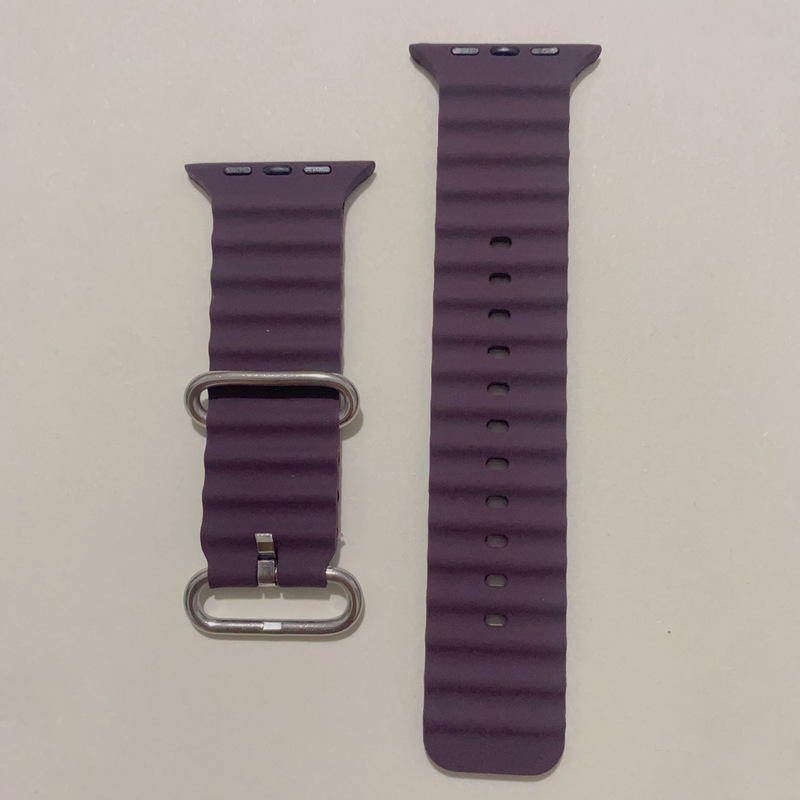 适用智能表带苹果海洋硅胶iwatch手表带运4249华强北表带替换运动|undefined