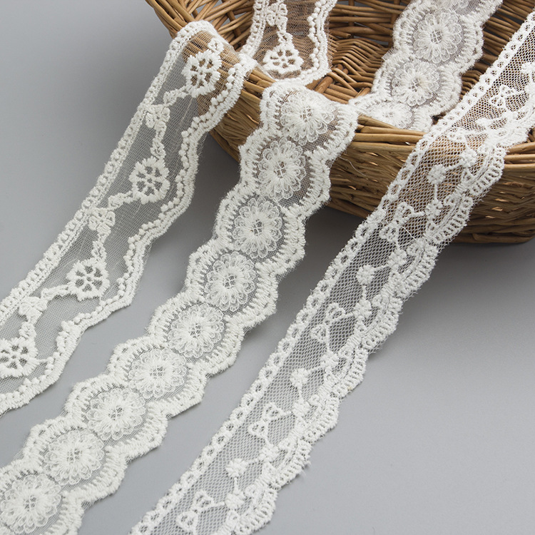 现货双边网纱刺绣水溶小碎花 牛奶丝花边 服装 工艺品 装饰辅料