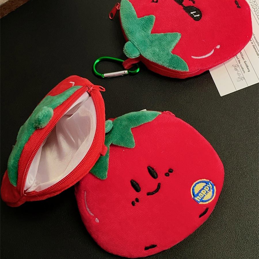 New Supply of Cute Tomato-Shaped Coin Purses, Lipstick Bags, Data Cable Bags, and Coin Pouches Wholesale