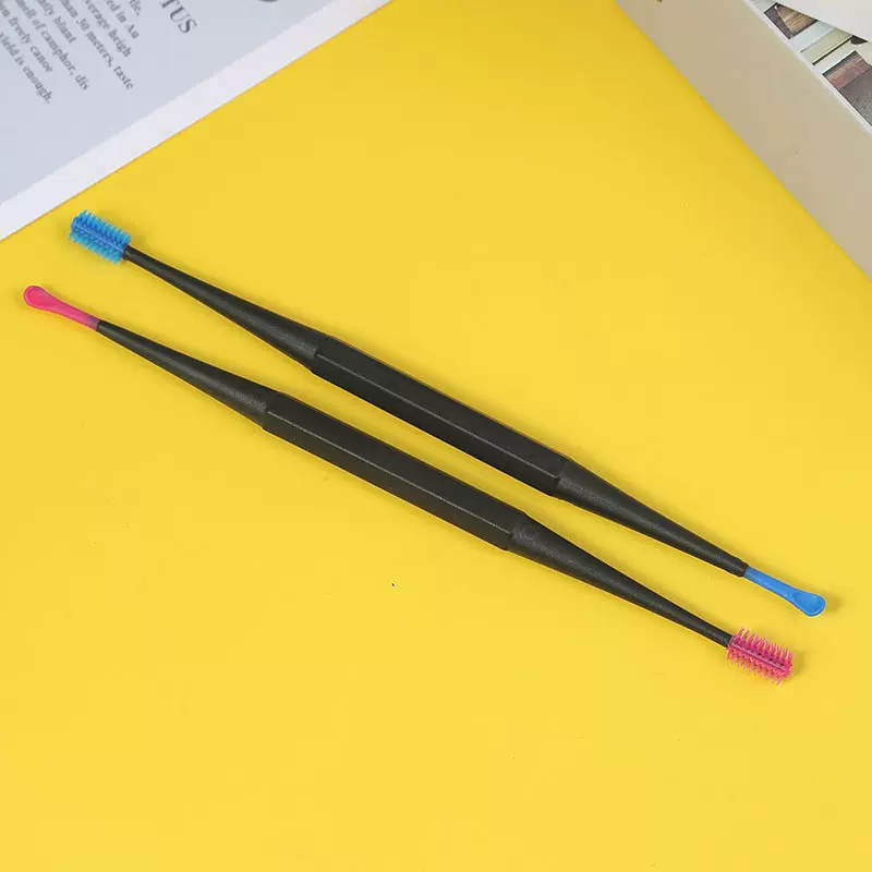 彩色双头耳挖掏耳勺塑料硅胶按摩螺旋耳勺掏耳朵清洁采耳工具厂家