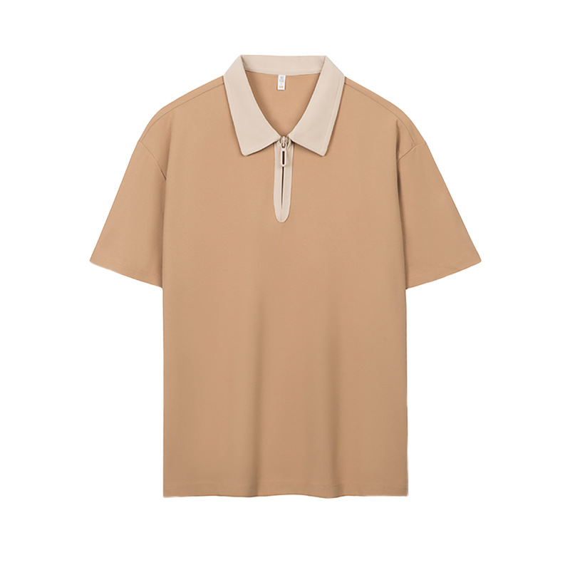 Semia cremallera color poliéster algodón empresa ropa de trabajo ropa deportiva con solapa camiseta de polo de manga corta personalizada
