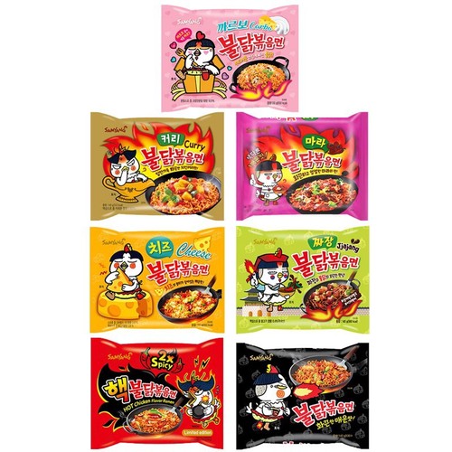 1 taste of South Korea's Samyang imported internet celebrity hot super spicy turkey noodles 5 flavors spicy chicken noodles dry mixed instant noodles