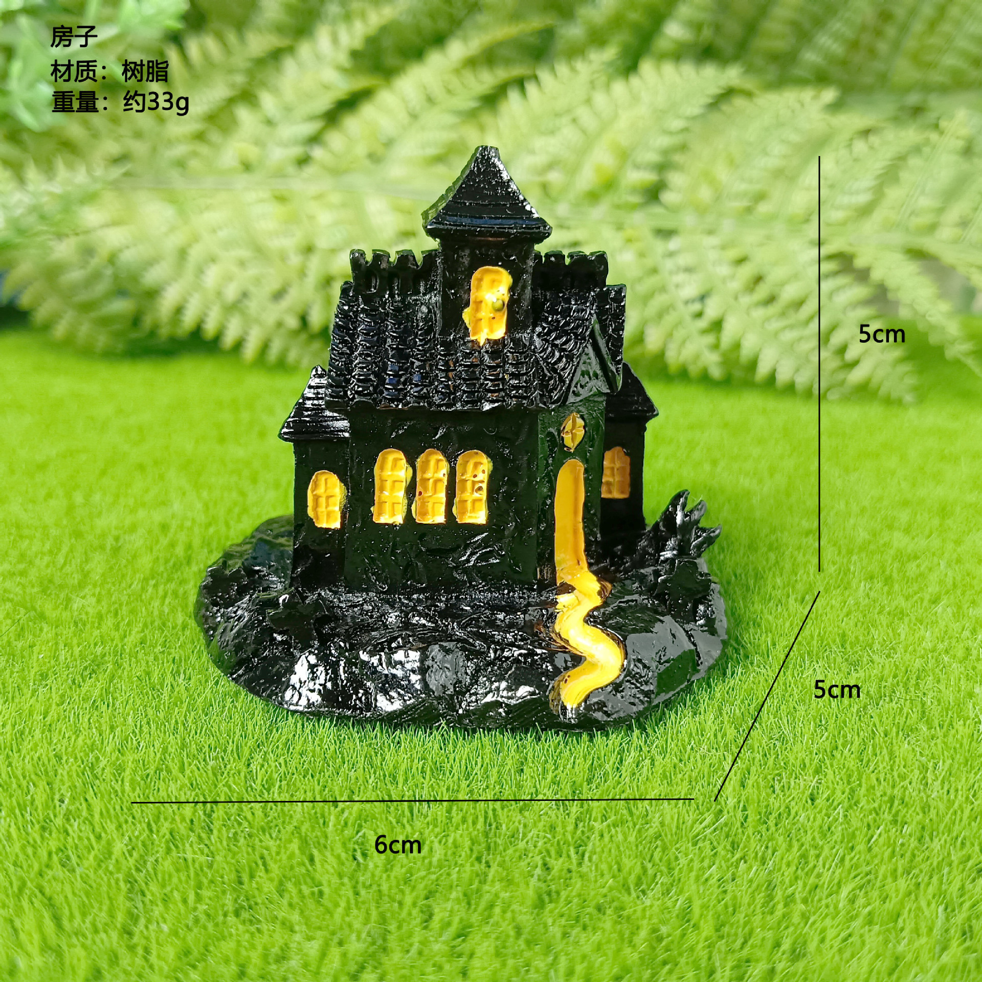 Nuevo halloween linda linterna de calabaza fantasma pequeño adornos micro paisaje accesorios de plantas llavero colgante