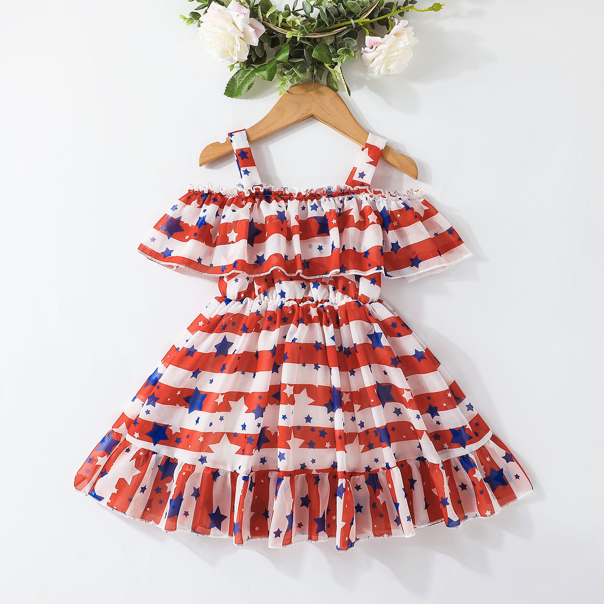 Girls Summer New Suspender Skirt Star Print Fluffy Princess Dress display picture 1