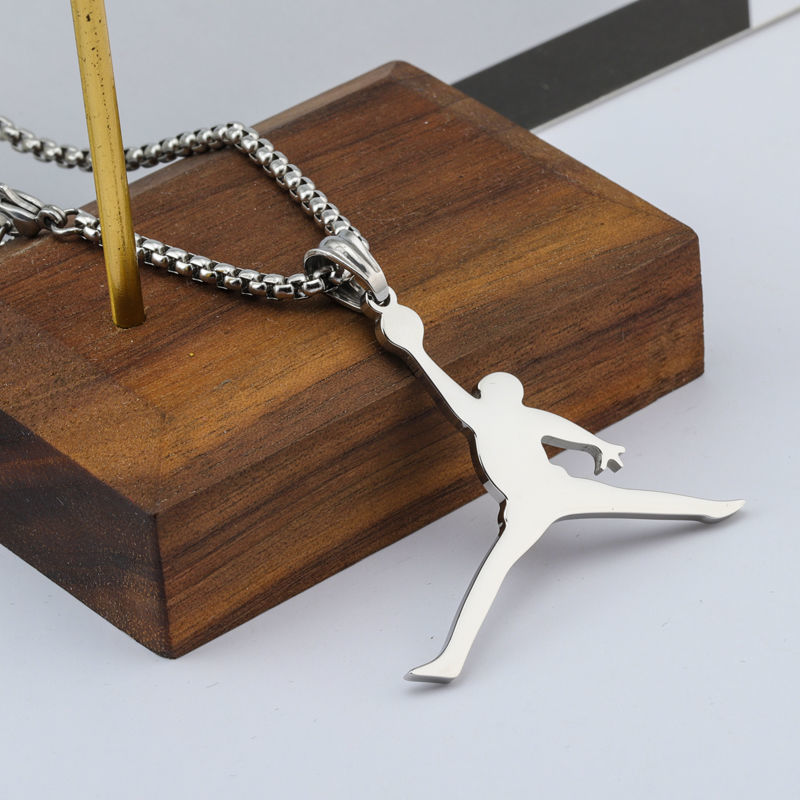 Basketball Air Jordan pendant NBA James hip hop hipster sports titanium steel necklace simple high-grade necklace